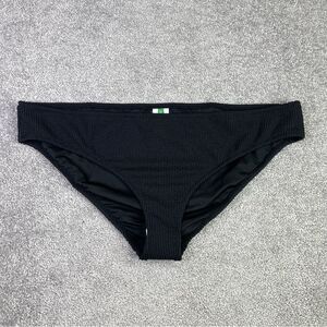J. Crew Textured Hipster Bikini Bottom Women’s 2X Black High Cut Mid-Rise